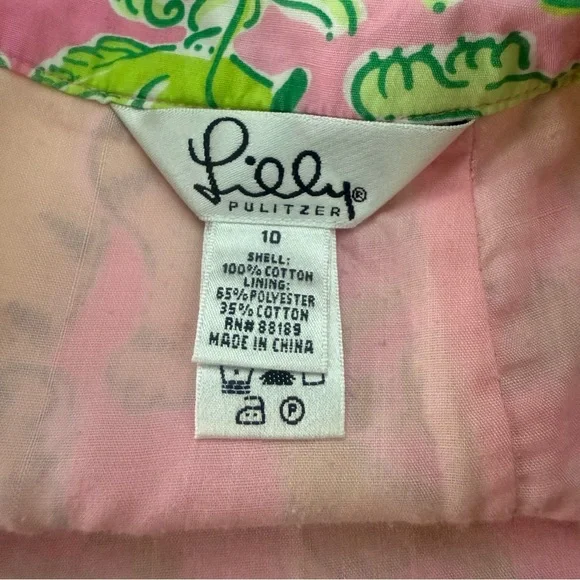 Lilly Pulitzer Fried Catfish Print Pink and Green Skirt - Picture 2 of 7